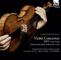 Violin concertos : BWV 1041-1043. Concerto for three violins BWV 1064R / J. S. Bach, comp. | Bach, Johann Sebastian (1685-1750). Compositeur. Comp.