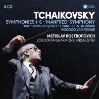 Symphonies 1-6 "Manfred" Symphony Ouverture solennelle 1812 Piotr Ilitch Tchaïkovski, comp. London Philharmonic Orchestra Mstislav Rostropovich, direction.... [et al.]