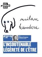 L' insoutenable légèreté de l'être / Milan Kundera | Kundera, Milan